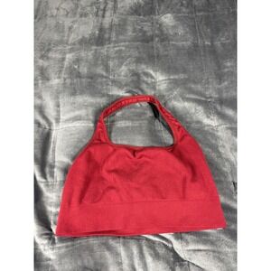 Fabletics‎ Ribbed Halter Neck Crop Top Red Size XL